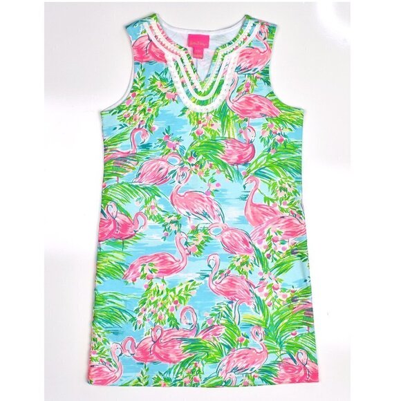 Lilly Pulitzer Other - Lilly Pulitzer Floridita Flamingo Mini Harper Shift Dress L 8-10